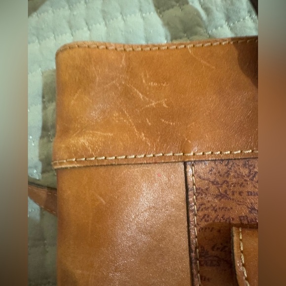 Patricia Nash Leather Bolsena Riot Rust Signature Map Purse GUC. slight wear. - Picture 9 of 15